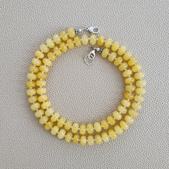0--YELLOW COLOR JADE NECKLACE--20"