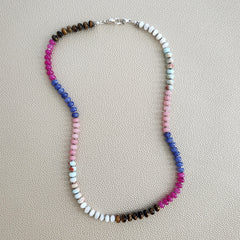 0--HAPPY IN HILO MULTI GEMSTONE NECKLACE--20"