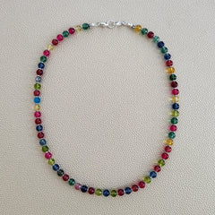 0--CRACKLE QUARTZ CRYSTAL NECKLACE--18"