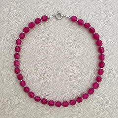 0--FUCHSIA PINK AGATE NECKLACE--16"