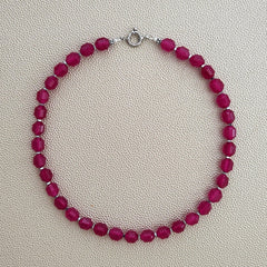 0--FUCHSIA PINK AGATE NECKLACE--16"