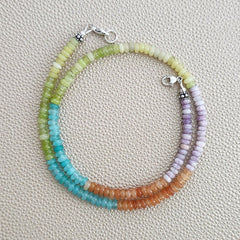 0--DESERT MORNING MINI-MINI GEMSTONE NECKLACE--16"