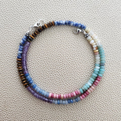 0--DESERT NIGHTS MINI-MINI GEMSTONE NECKLACE--16"