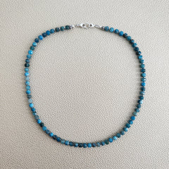 0--MINI APATITE CUBE NECKLACE --16"