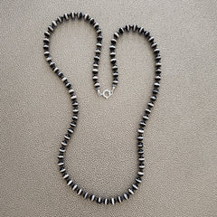 0--BLACK & WHITE TIBETAN AGATE NECKLACE--28"