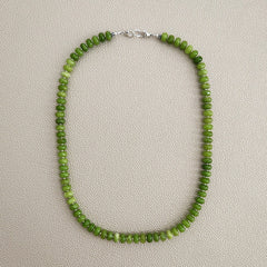 0--GREEN COLORED JADE NECKLACE--20"