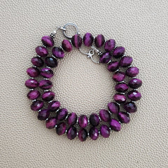 0--PURPLE TIGERS EYE NECKLACE--16"