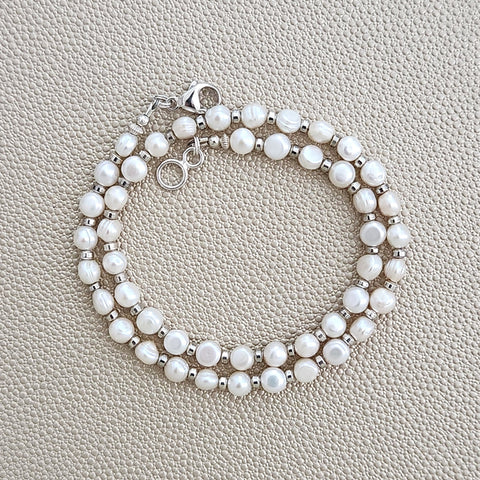 0--WHITE MINI COIN PEARL NECKLACE--16"