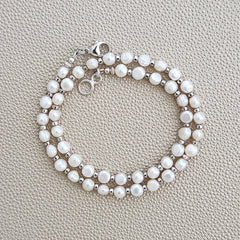 0--WHITE MINI COIN PEARL NECKLACE--16"