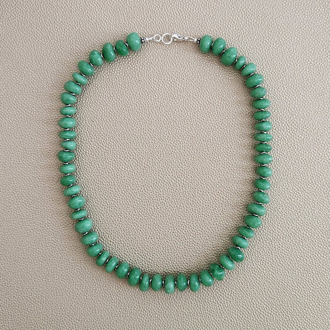 0--GREEN AVENTURINE NECKLACE--18"