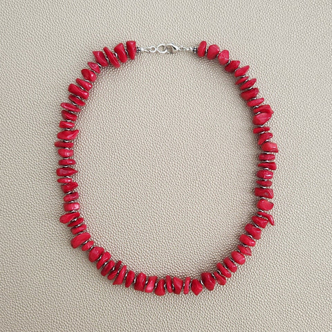 0--RED CORAL NECKLACE--18"