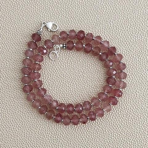 0--STRAWBERRY QUARTZ NECKLACE--16"