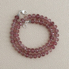 0--STRAWBERRY QUARTZ NECKLACE--16"