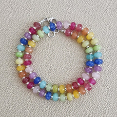 0--KALEIDOSCOPE MULTI-COLOR JADE NECKLACE--18"