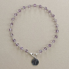 CAPE AMETHYST NECKLACE WITH ST. BENEDICT MEDAL-16"