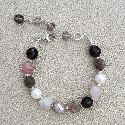 SMOKY QUARTZ GEMSTONE MIX BRACELET