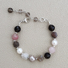 SMOKY QUARTZ GEMSTONE MIX BRACELET