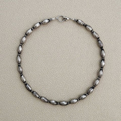 VINTAGE 925 SILVER BEAD NECKLACE-16"