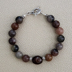 QUARTZITE WITH TIBETAN AGATE BRACELET