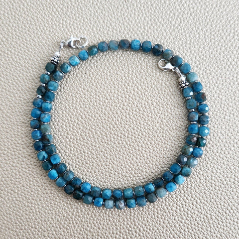 0--MINI APATITE CUBE NECKLACE --16"
