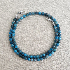 0--MINI APATITE CUBE NECKLACE --16"