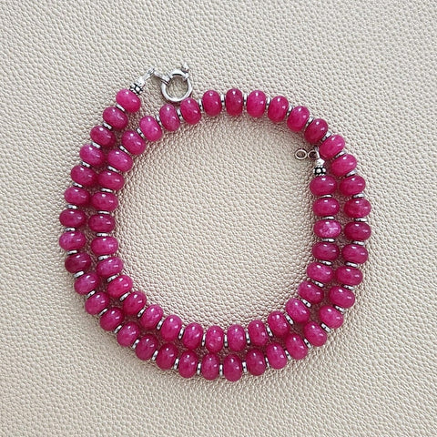 0--FUCHSIA JADE NECKLACE--18"