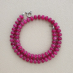 0--FUCHSIA JADE NECKLACE--18"