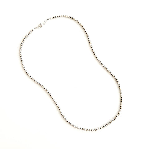 VINTAGE 925 SILVER BEAD NECKLACE-21"