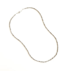 VINTAGE 925 SILVER BEAD NECKLACE-21"