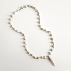 WOOD AGATE WITH SKULL BEADS NECKLACE-28"