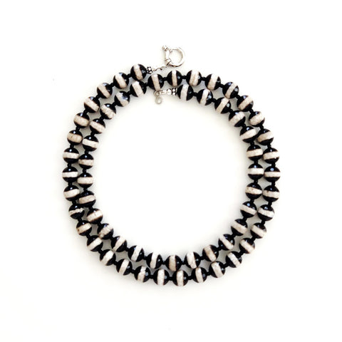 00--STRIPED TIBETAN AGATE NECKLACE--24"