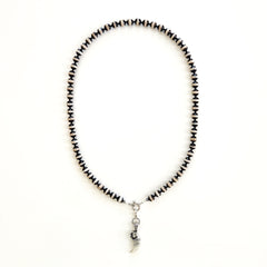 00--STRIPED TIBETAN AGATE NECKLACEW/ TIGER CLAW PENDANT--24"