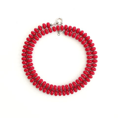 00--RED COLOR JADE NECKLACE--24"
