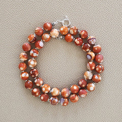 0--ORANGE DREAM FIRE AGATE NECKLACE--20"