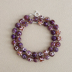 0--PURPLE TIBETAN AGATE NECKLACE--20"
