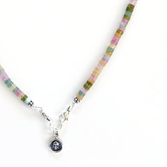 0--MINI JADE HEISHI NECKLACE W/ MINI SKULL--16"