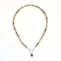 0--MINI JADE HEISHI NECKLACE W/ MINI SKULL--16"