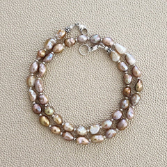 0--NATURAL PURPLE PEARL NECKLACE--18"