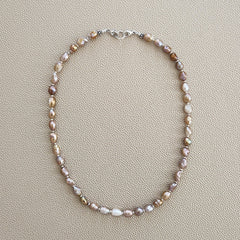 0--NATURAL PURPLE PEARL NECKLACE--18"