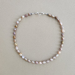 0--NATURAL PURPLE PEARL NECKLACE--16"