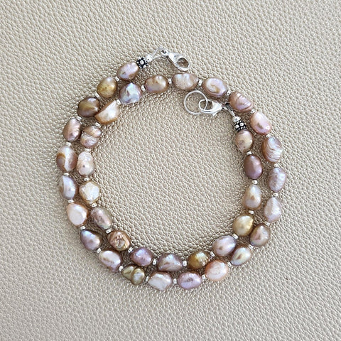 0--NATURAL PURPLE PEARL NECKLACE--16"