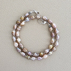 0--NATURAL PURPLE PEARL NECKLACE--16"