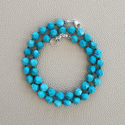 0--STAR CUT TURQUOISE NECKLACE--18"