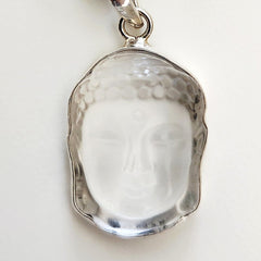 0--WHITE PEARL NECKLACE W/ BUDDHA PENDANT--18"