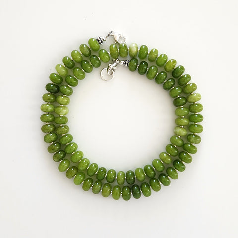 0--GREEN COLOR JADE NECKLACE--20"