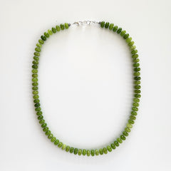 0--GREEN COLOR JADE NECKLACE--20"