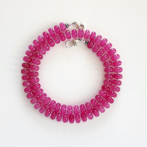 0--FUCHSIA JADE NECKLACE--20"