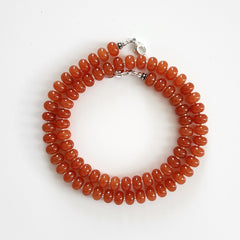 0--ORANGE COLOR JADE NECKLACE--20"