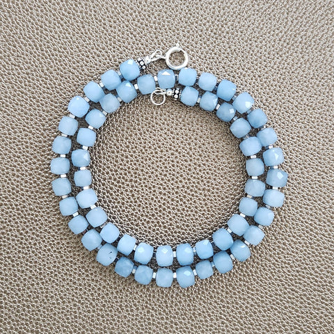 0--SKY BLUE JADE NECKLACE--18"