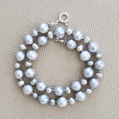 0--SILVER PEARL NECKLACE--16"
